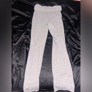 PrettyLittleThing grey fold over flare leggings